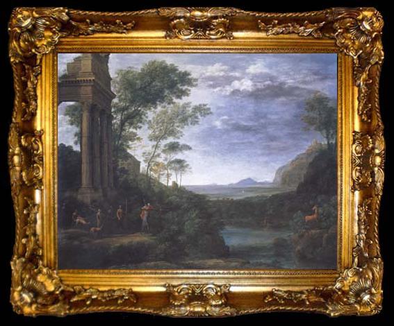 framed  Claude Lorrain Landscape with Ascanius Shooting the Stag (mk17), ta009-2